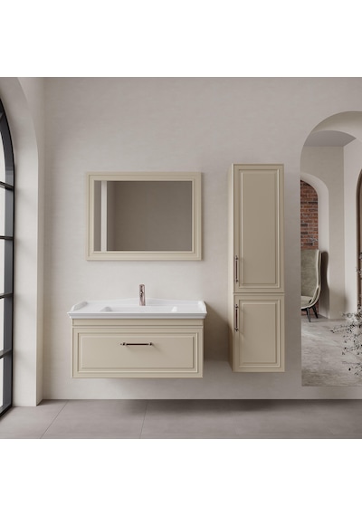 Denko Era 40 Cm Bej Banyo Boy Dolabı Bej Denko Era 40 Cm Bej Banyo Boy Dolabı Bej