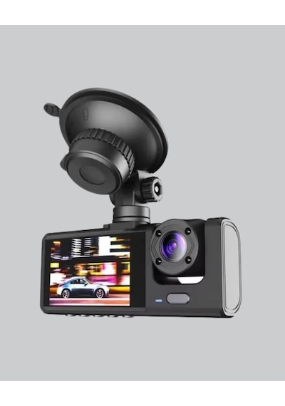 Mey İthalat Üç Kameralı Araç Dvr Full Hd Gece Görüşlü Ve 2 İnç Ips Ekranlı