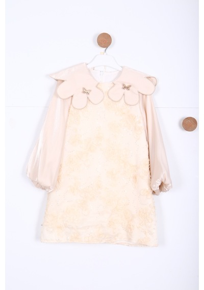 Xo Kids Kız Çocuk Elbise 3-10 Yaş 2931 Ekru