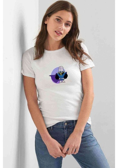 Powerpuff Girls Mojo Jojo 2 Kadın Beyaz Tshirt
