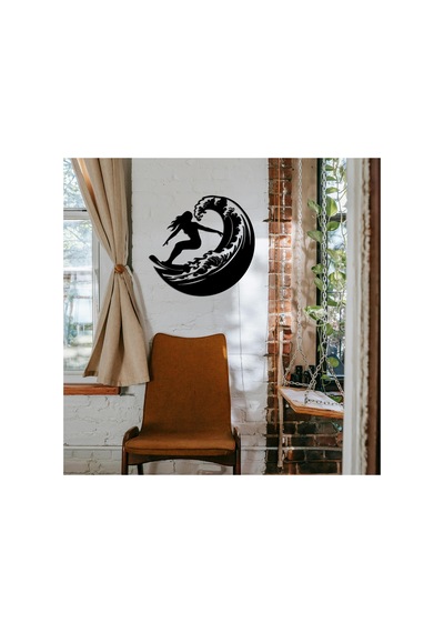 Işıklı Sörf Yapan Kız Dekoratif Tablo Balkon Duvar Dekorlu Gece Lambası Sarı - 745866693 Sarı