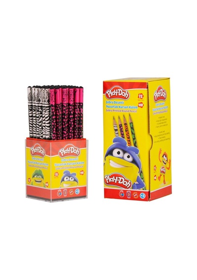 Play-doh Zebra Yuvarlak Kurşun Kalem 72'li Stand Çok Renkli