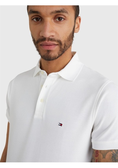 Tommy Hilfiger Core 1985 Slım Polo Erkek Beyaz T-shirt - Mw0mw17771