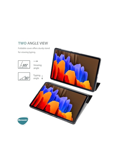 Microsonic Samsung Galaxy Uyumlu Tab S10 Plus X820 Kılıf Slim Translucent Back Smart Cover Tablet Kılıfı