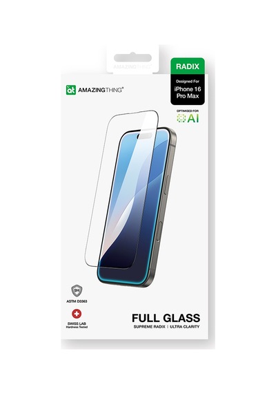 Apple Uyumlu   iPhone 16 Pro Max Amazingthing Radix Parmak İzi Bırakmayan Temperli Cam Ekran Koruyucu Şeffaf