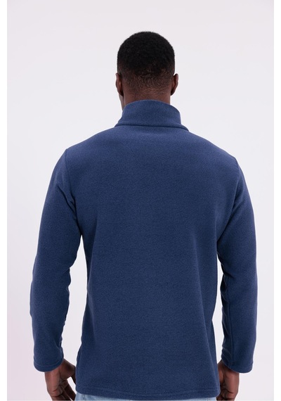 Freemen Erkek Fit Dik Yaka Yarım Fermuarlı Sweatshirt Polar Lacivert