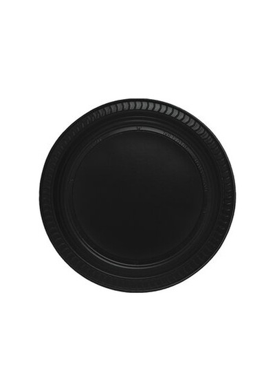 Siyah Plastik Tabak 25'Li