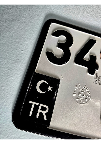 Plaka Siyah Tasarım Tr Motosiklet İçin Tasarlanmış Damla Sticker Plaka Tr Sticker