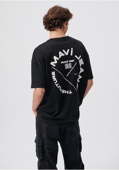 Mavi - Mavi Jeans Baskılı Siyah Tişört 0611719-900 Siyah