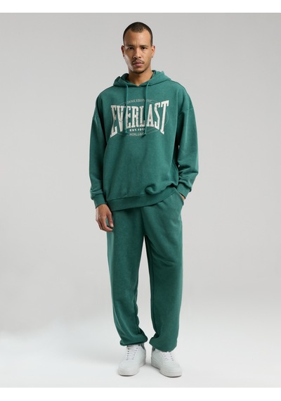 Everlast Authentic Boxing Oversize Koyu Yeşil Erkek Kapüşonlu Sweatshirt Koyu Yeşil