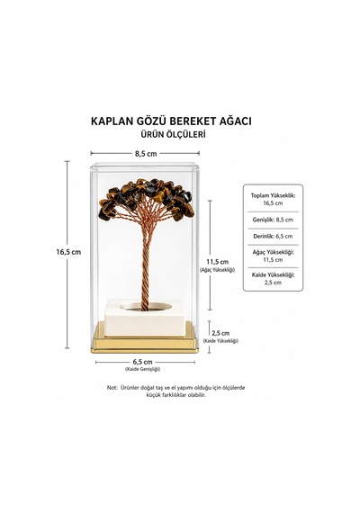 Bakgelal Kaplan Gözü Bereket Ağacı Doğal Taş Dekoratif Masaüstü Obje El Yapımı Premium Dekor