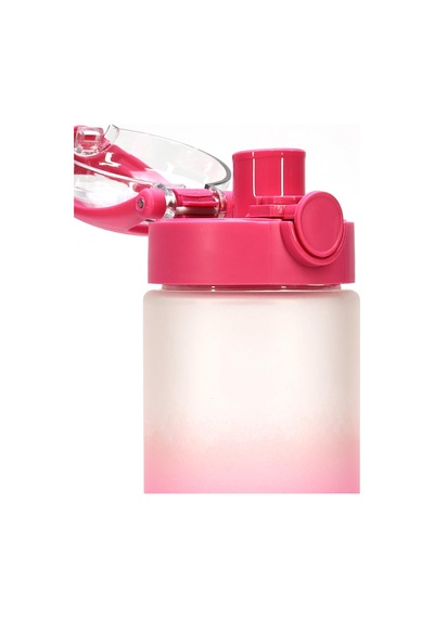 Su Matarası Tritan Geniş Ağız Su Şişesi Gradyan Spor Matarası Suluğu Bpasız 500 Ml Pembe 0109