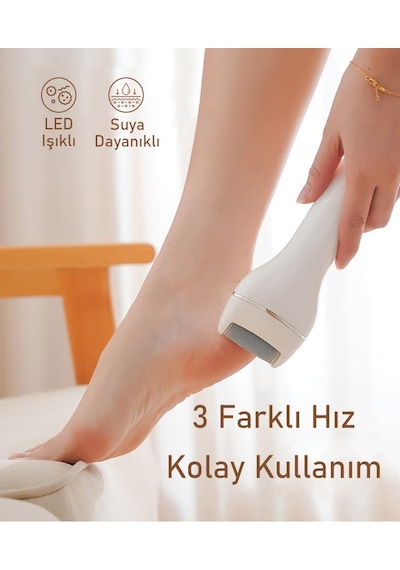 Valkyrie Şarjlı Ayak Törpüsü Nasır Giderici Elektrikli Topuk Törpüsü Led Işıklı Type-c Çift Başlıklı