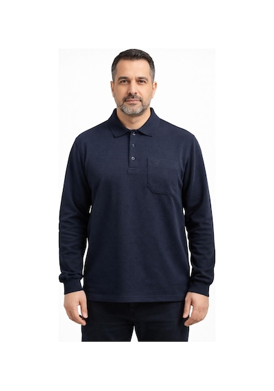Classics Men Simenti Regular Fit Polo Yaka Uzun Kol Sweatshirt - 7566 Lacivert
