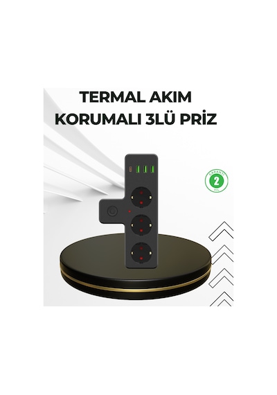 Masa Üstü Çoklu Priz Usb Ve Type-c Çıkışlı Güç Dağıtıcı