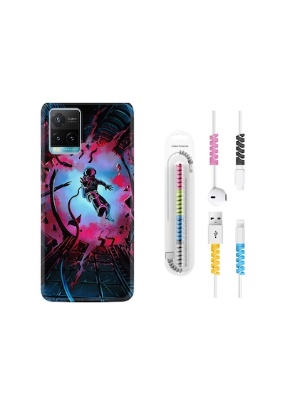 Vivo Y32 Kılıf Kablo Koruyuculu Astronot Attack 1702
