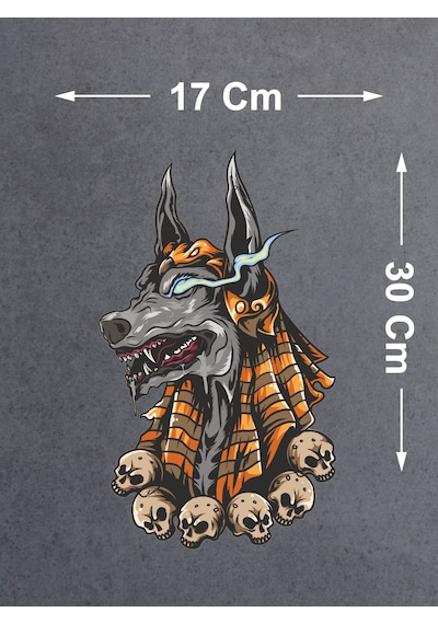 Anubis Mumya Kurukafa Sticker - Araba Oto Araç Motosiklet Karavan Cam Sticker - 00055 30x17 Cm