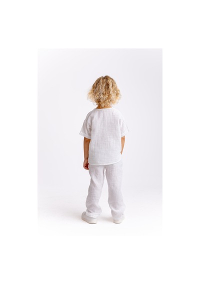 Oliven The Kid Müslin T-shirt Pantolonlu Takım Beyaz Beyaz