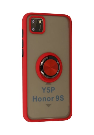 Bezos Huawei Y5p Kılıf Montreal Yüzüklü Silikon Kapak - Kırmızı Ob
