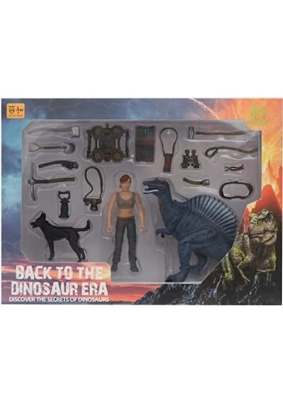 Mey İthalat Kadın Figürlü Dinozor Set-mega