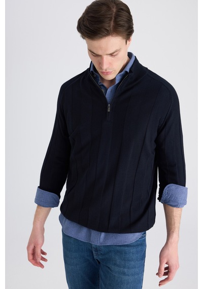 D's Damat Ds Damat Regular Fit Lacivert Düz Örgü Kazak 5hf063902154m Çok Renkli