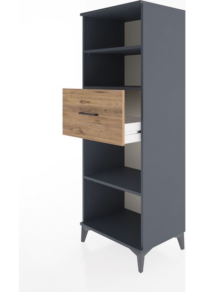 Hyperion Dolap 3 Raflı Tek Çekmeceli 60x44x163 Antrasit-çam Antrasit