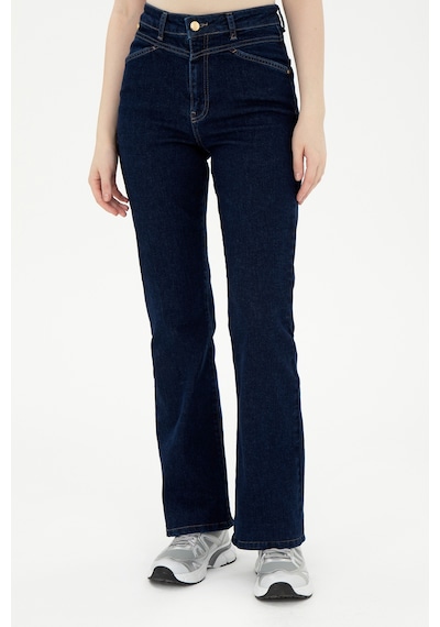 U.S. Polo Assn.  Kadın Mavi Slim Flare Fit Jean Pantolon 50297486-DN0022