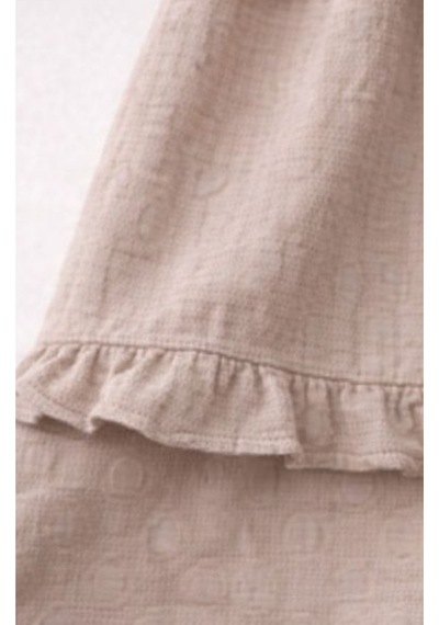 Baby Corner Bebe Yaka Fırfırlı Kız Bebek Elbise Kahverengi