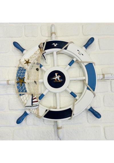 AHŞAP MARTILI YELKENLİ DÜMEN DUVAR DEKORU (60 CM)