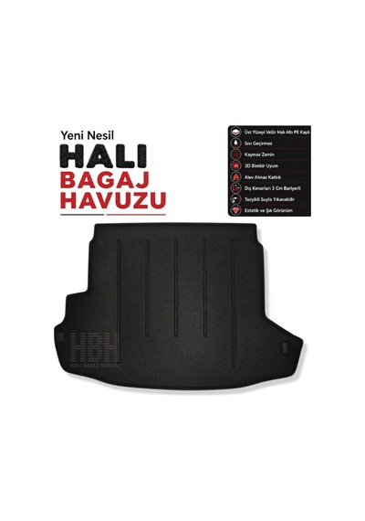 Nissan X-trail T31 Halı Bagaj Havuzu 2007-2012 Arası Siyah Renk