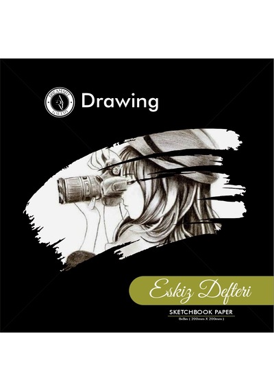 Dreamartgalery Eskiz Defteri 50 Yaprak Bej Kağıt Spiralli Sert Kapaklı Çizim Defteri 20x20 Cm