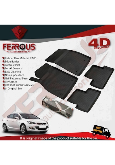 Turkmenaksesuar Opel Astra J Hb Refref 4D Paspas Siyah ve Bagaj Havuzu 2010 2018