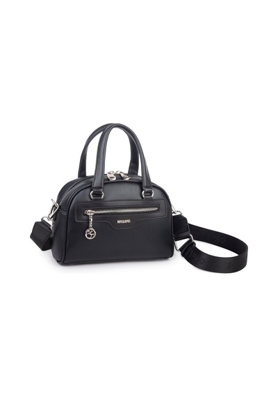 Nas Bag Kadın Şık El Ve Postacı Çanta En 22 Cm , Boy 16 Cm Siyah