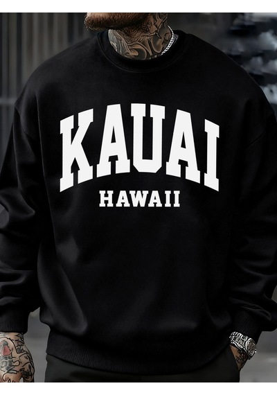 Startmore Startmorekauai Hawaii Mektup Baskılar Erkek Kazak Moda Hip Hop Kazak Polar Büyük Boy Giysiler Sonbahar Siyah