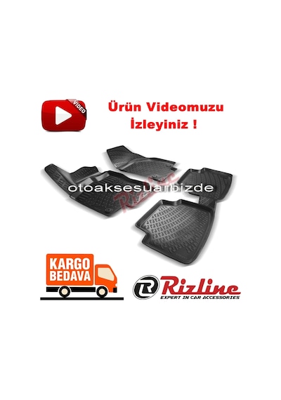 Vw Tiguan 3D Paspas Havuzlu Siyah 2016-2019 Arası 4 Prç. Rizline N11.25399