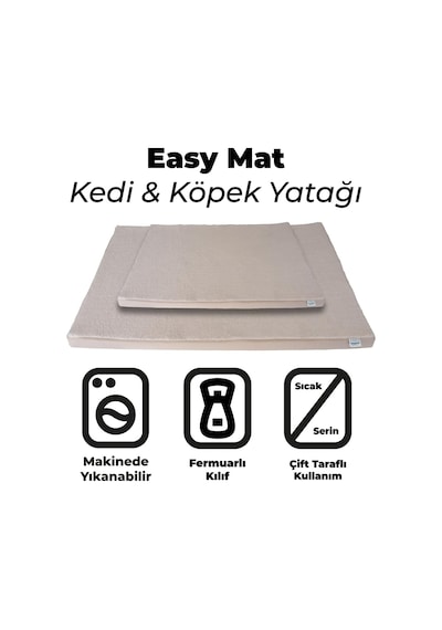 Easymat, Çift Taraflı Kullanılabilen, Çıkarılabilir Kılıflı, Yıkanabilir, Kedi Ve Köpek Matı Açık Bej-bej