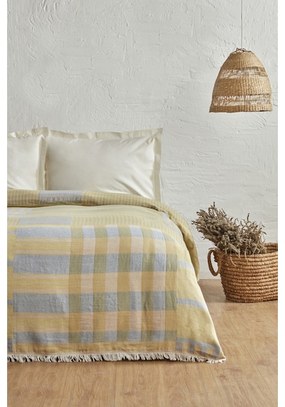 Karaca Home Striped %100 Pamuk Çift Kişilik Müslin Pike Mavi 200.22.11.0296 Mavi