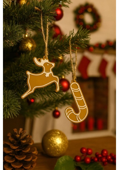 Yılbaşı Ağacı Süs Seti 5 Parça Gold-beyaz Dekoratif Süsler Noel Dekor Christmas