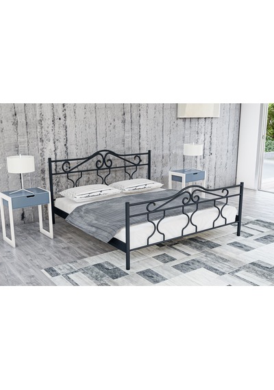 Metalia Gm 301 Gold Çift Kişilik Metal Karyola Siyah 160X200