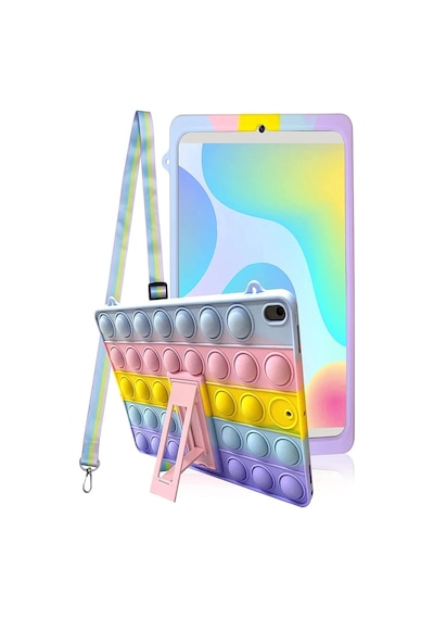 Samsung Galaxy Uyumlu Tab A9+ Plus 11 Inç Tablet Popit Kılıf Standlı Çocuk Kılıfı Askılı Sm x210