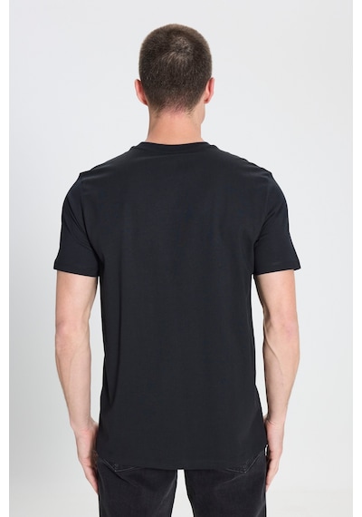 Regular Fit Normal Kesim Bisiklet Yaka %100 Pamuk Siyah Tişört W7NM203877001 Siyah