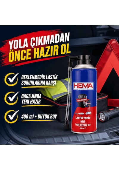 Oto Lastik Tamir Kiti - Universal Büyük Boy 400 Ml