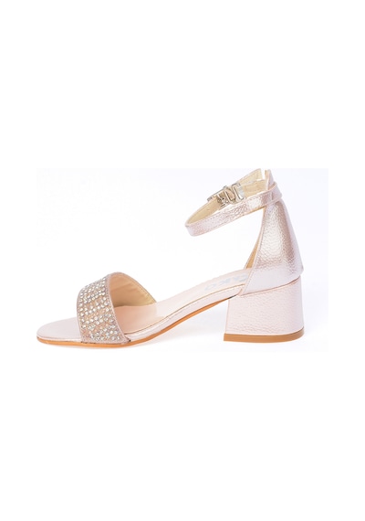 Kiko Kids Heidi Günlük Kız Çocuk 3 Cm Topuklu Sandalet Abiye Ayakkabı Pudra