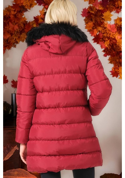 Z6759 Dewberry Bayan Kaban-düz Bordo-düz Bordo