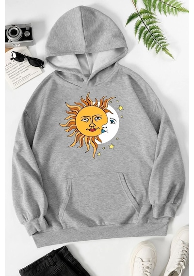 Uyguntarz Unisex Larks' Tongues In Aspic Baskılı Sweatshirt Gri