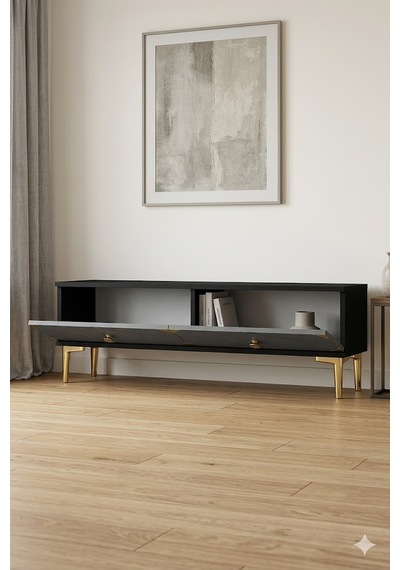 Tsa1297ag Alfa Tv Sehpası Antrasit-gold 120cm