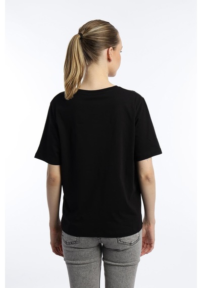 Kadın Art Atelier Baskılı Regular Fit Tişört Siyah