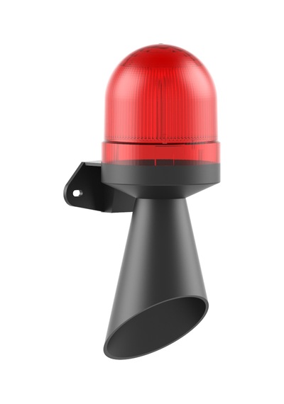 Mesan Ø70 Led Multifonksiyon 10 Ses Borulu Elektronik Siren Duvar Montaj Kırmızı 110-230vac Ms 5855.1.110-230vac