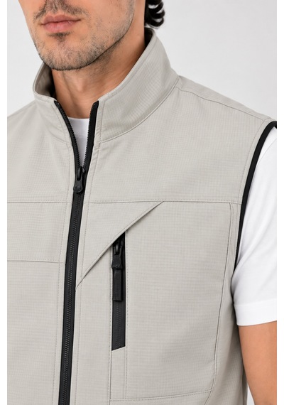 Camp Scoutland Camp452 Outdoor Tactical Softshell -içi Polarlı- Su & Rüzgara Dayanıklı Erkek Taktik Yelek Taş