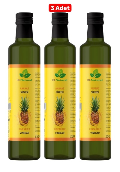 3 Adet Ananas Sirkesi Doğal Fermantasyon Sirke 250 Ml